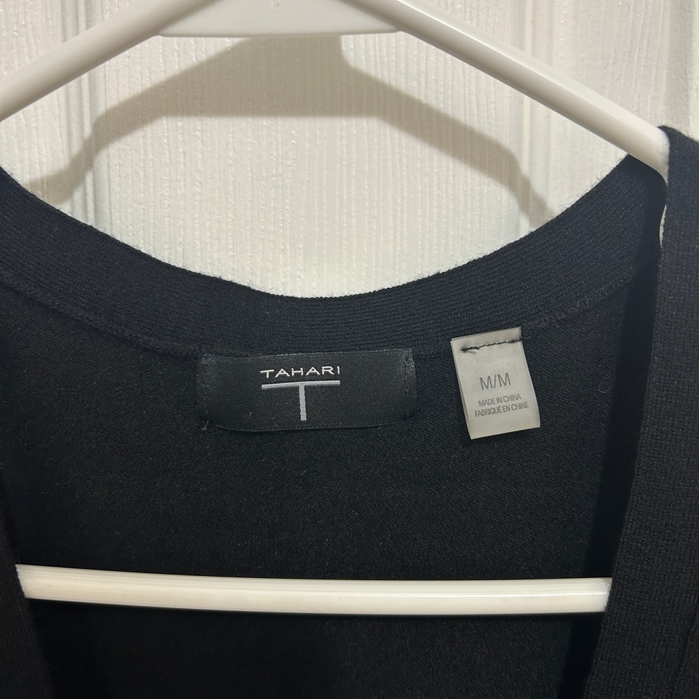Women’s M Black Sweater Vest with Gold Snap Front - Picture 2 of 6